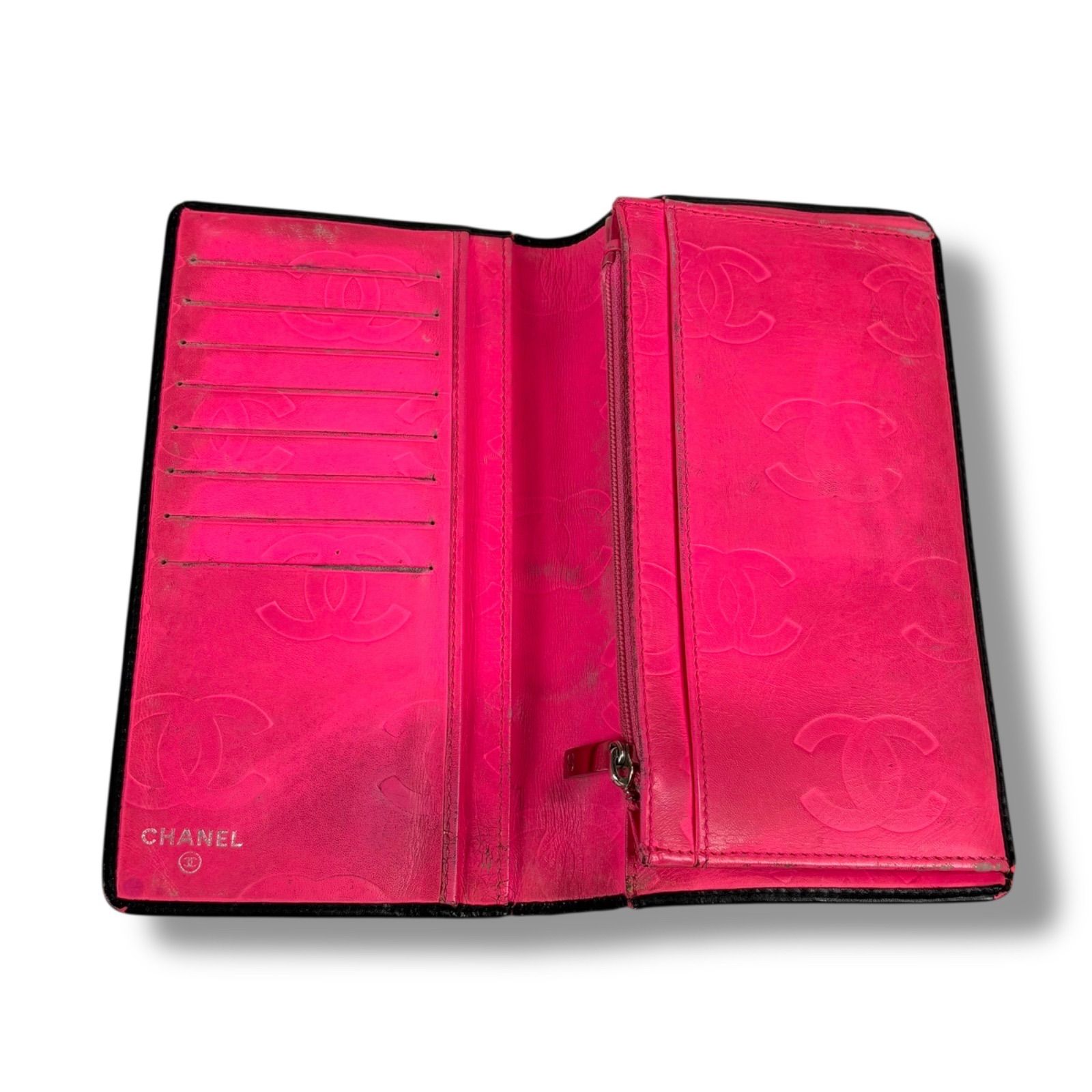 シャネル CHANEL カンボンライン ロングウォレット 二つ折り 長財布