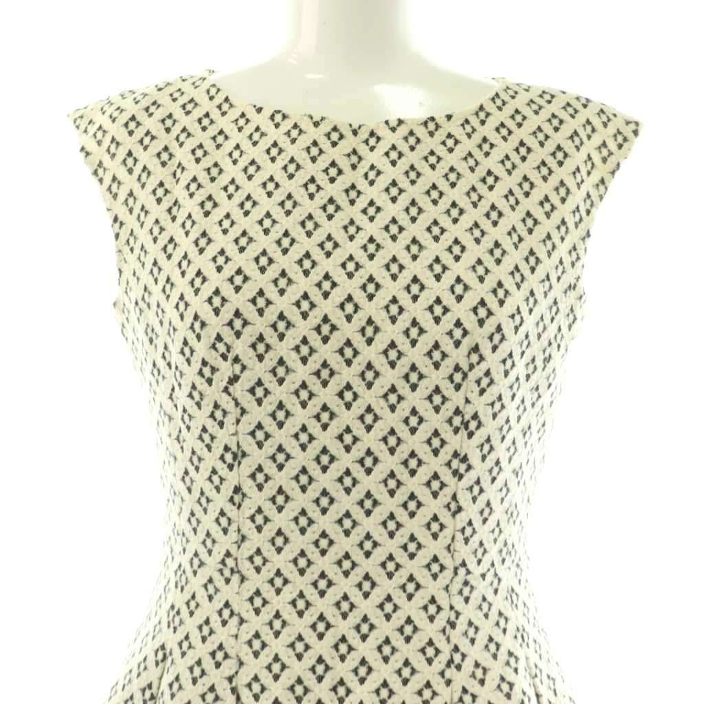 アナイ ANAYI ワンピース 膝丈 ノースリーブ 総柄 36 白 黒 /DO - メルカリ