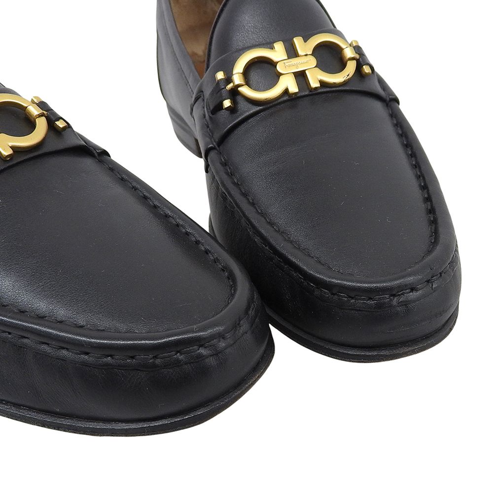 フェラガモ ガンチーニローファー 8.5 金金具 ブラック Salvatore