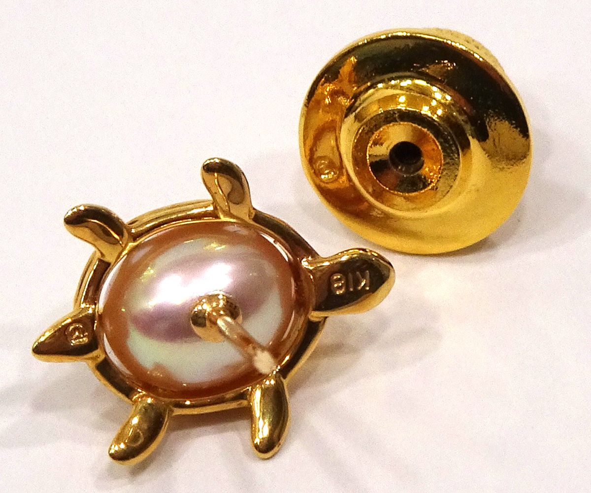 質コニシ】【MIKIMOTO/ミキモト】ピンブローチ カメ 亀 動物 K18