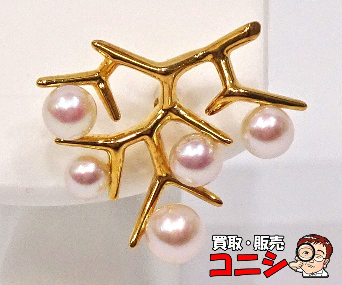 質コニシ】【MIKIMOTO/ミキモト】ピンブローチ 幸福の木 K18 ゴールド