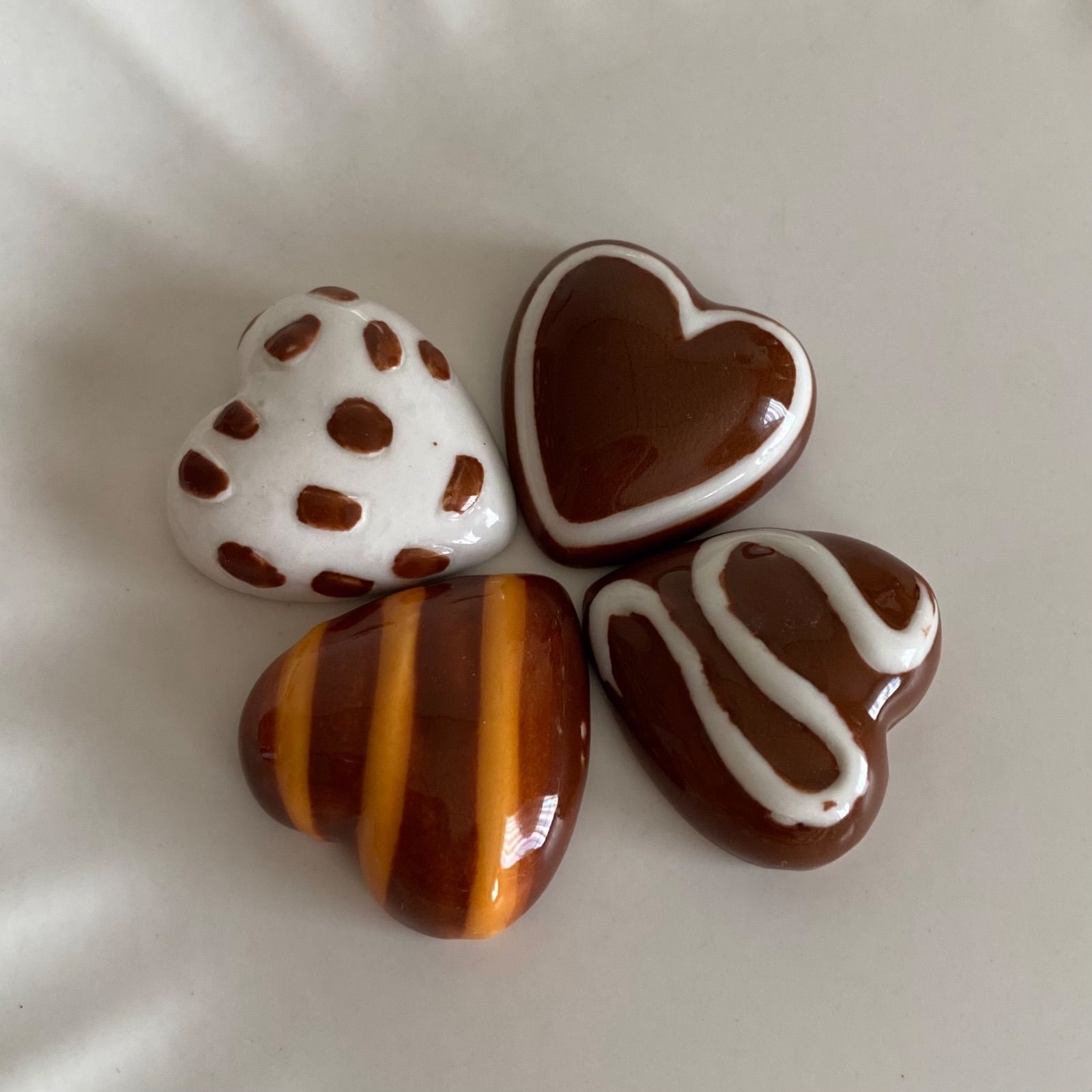ハート型チョコレートのフェーブ①／4個セット／スイーツ／フランス