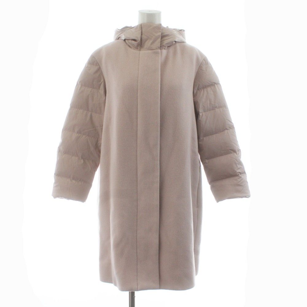 エポカ EPOCA ダウン切替コート フード ロング ウール 38 ピンク M5B16