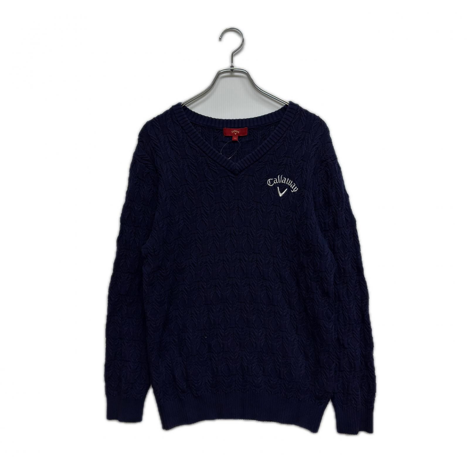 中古 メンズ キャロウェイ Callaway セーター LL 紺 ネイビー レッド
