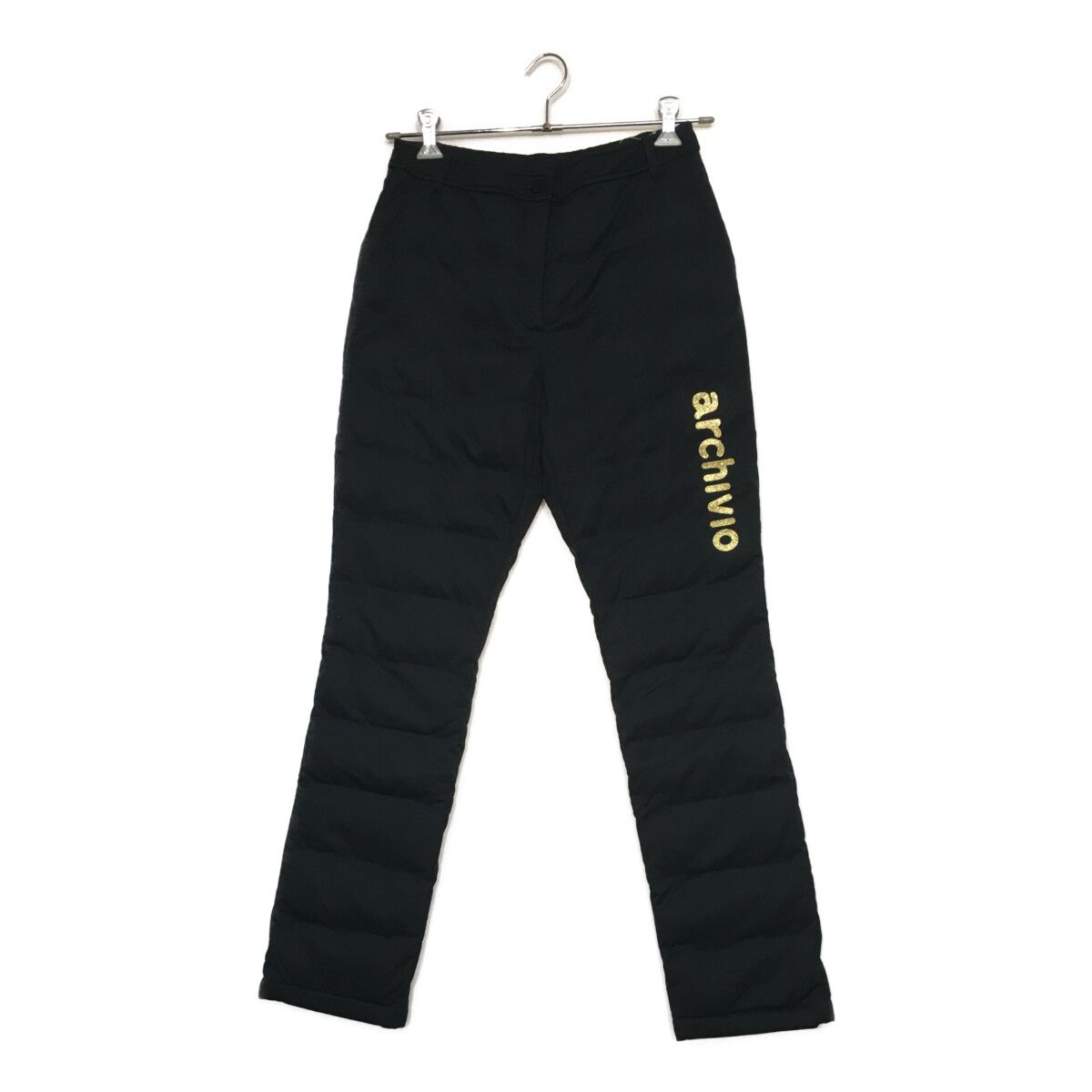 中古 レディース アルチビオ archivio パンツ 40(L) 黒 ブラック 中綿