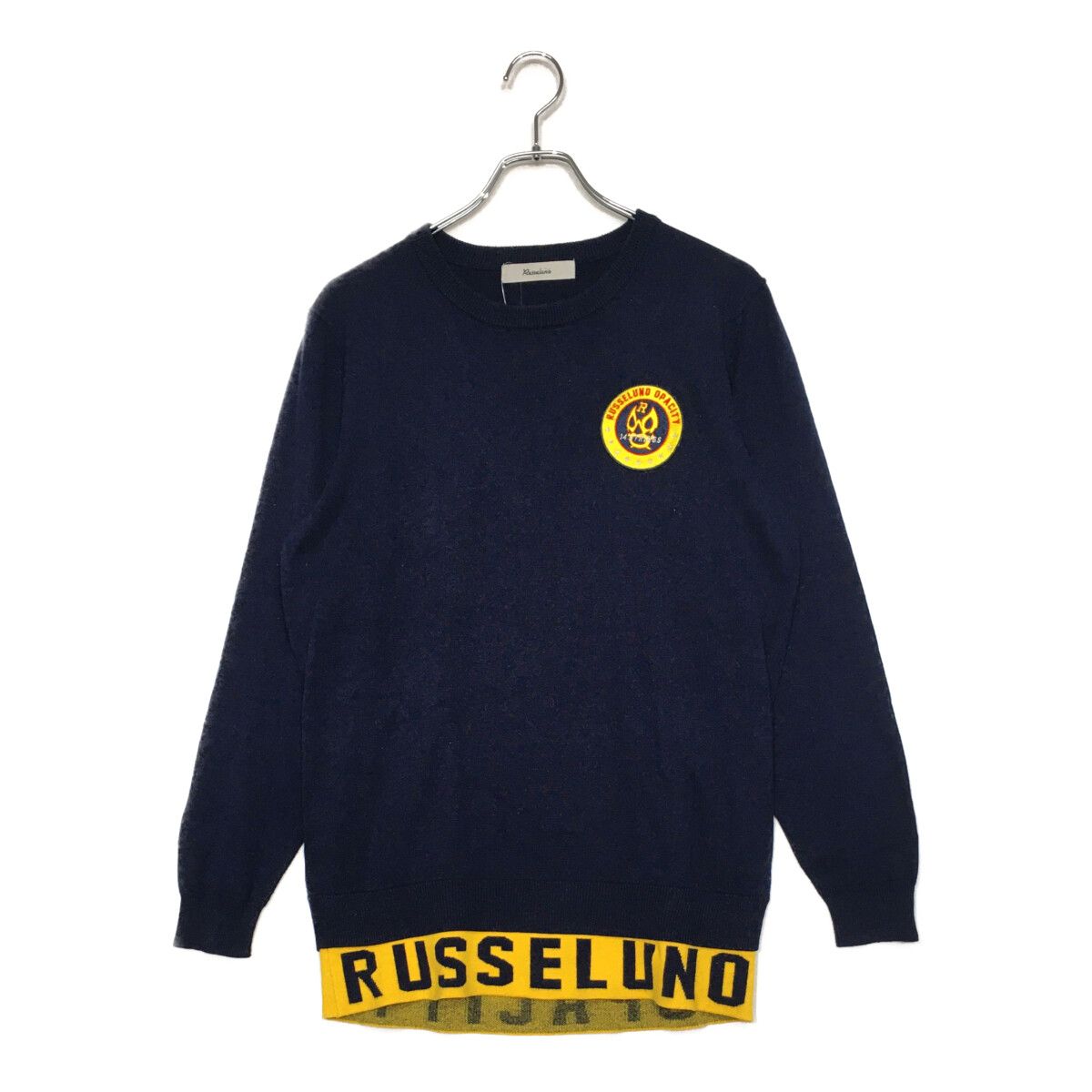 中古 メンズ ラッセルノ RUSSELUNO ニット 4(M) ネイビー 紺 クルー