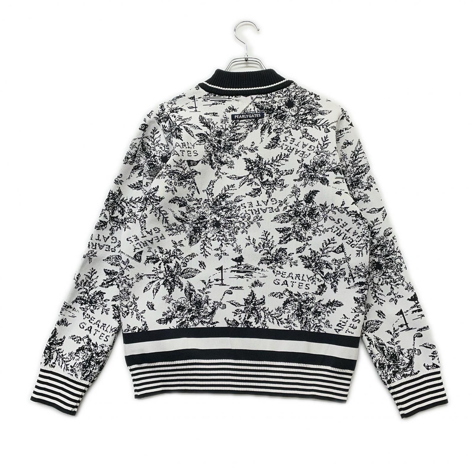 Pearly gates パーリーゲイツ　ニット　モックネック　メンズ　M ロゴ 中古 メンズ パーリーゲイツ PEARLY GATES セーター 4(M) 白×濃紺