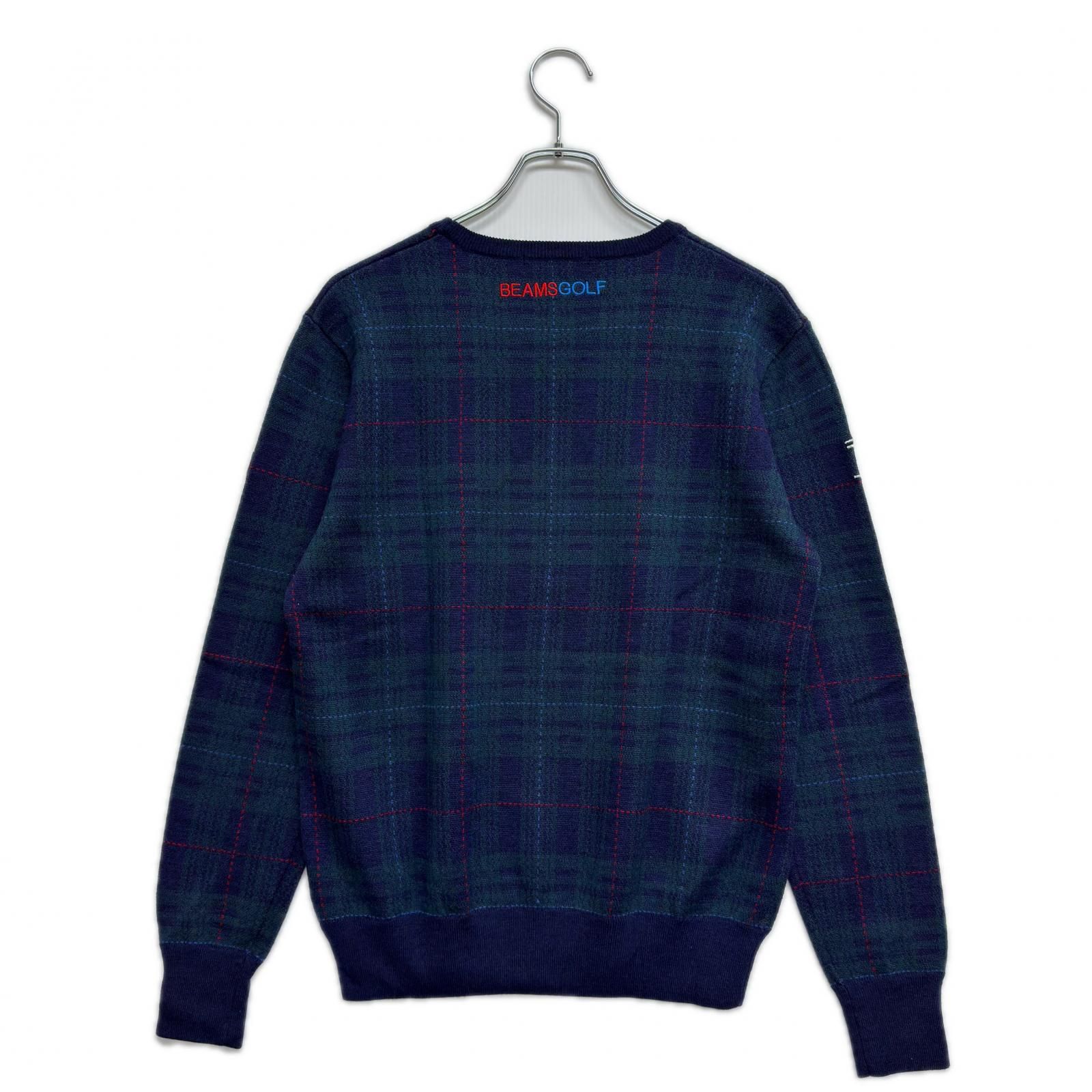 中古 メンズ ビームスゴルフ BEAMSGOLF セーター M ネイビー×グリーン