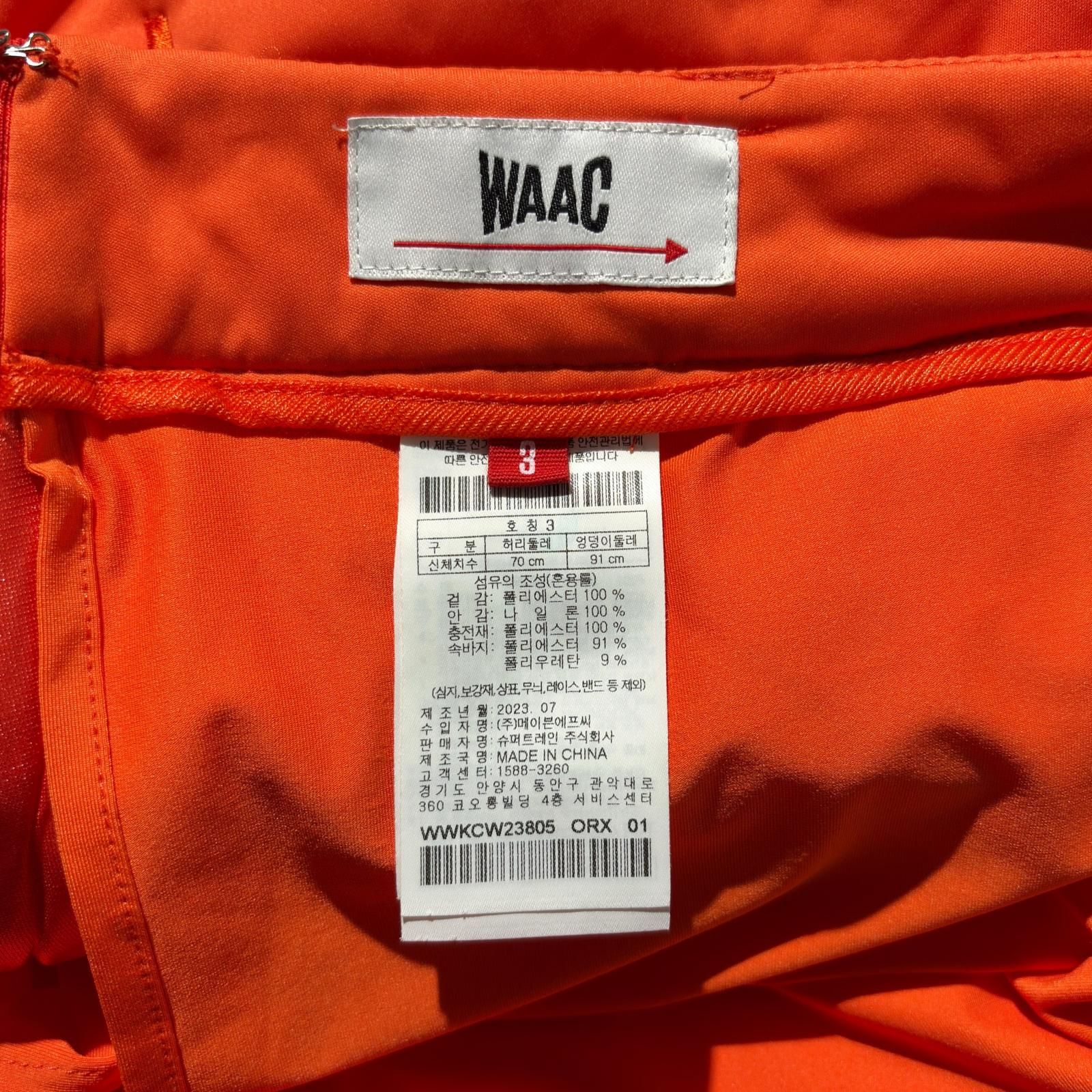 中古 レディース ワック WAAC スカート 3(L) オレンジ 中綿入り 一体型
