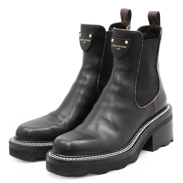 【期間限定特価値下げ中】ルイヴィトン ボブールアンクルブーツ 38 サイドゴア 美品】LOUIS VUITTON ルイ・ヴィトン ブーツ LVボブール・ライン 2023