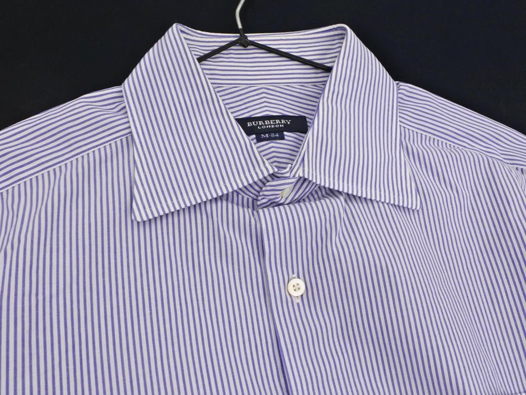 BURBERRY バーバリー ストライプ シャツ sizeM84/白x青 □◇ メンズ