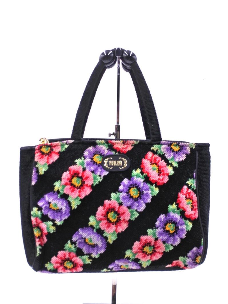 FEILER フェイラー 花柄 トート バッグ 黒 □□ レディース - メルカリ