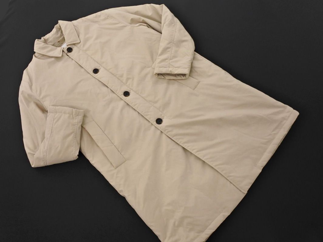 ZARA ベージュ ステンカラーコート【美品】 新品 ZARA ザラ 裏ボア ステンカラー コート sizeM/ライトベージュ