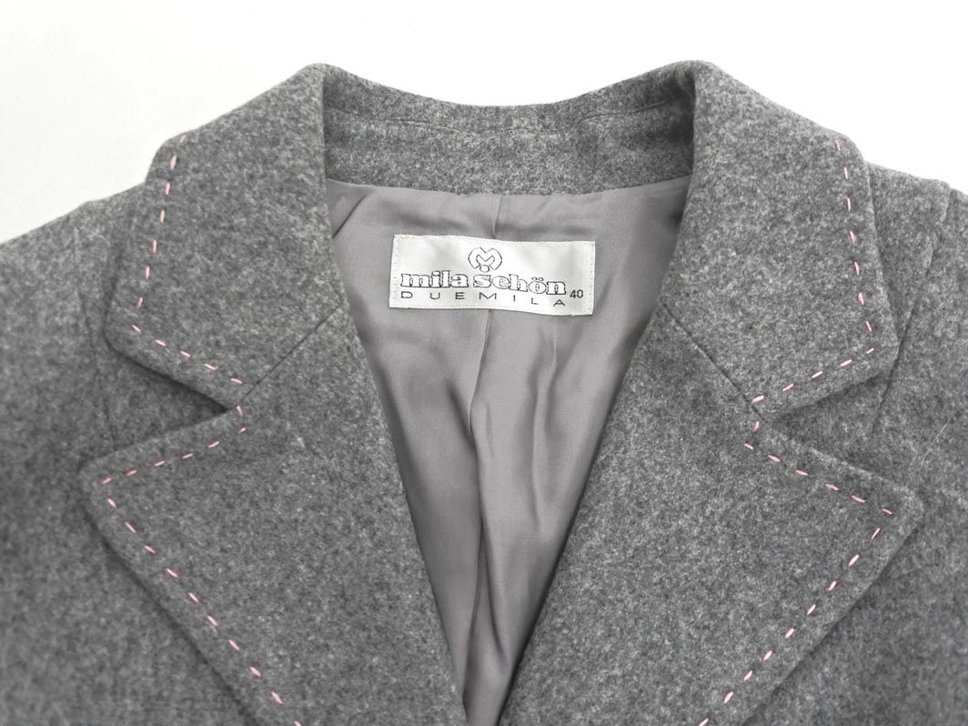 mila schon ミラショーン ウール混 ジャケット size40/グレー
