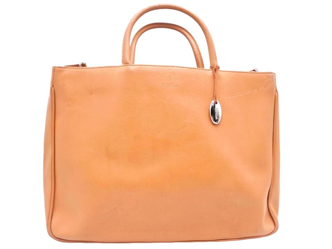 FURLA フルラ 本革 レザー トート バッグ ライトベージュ