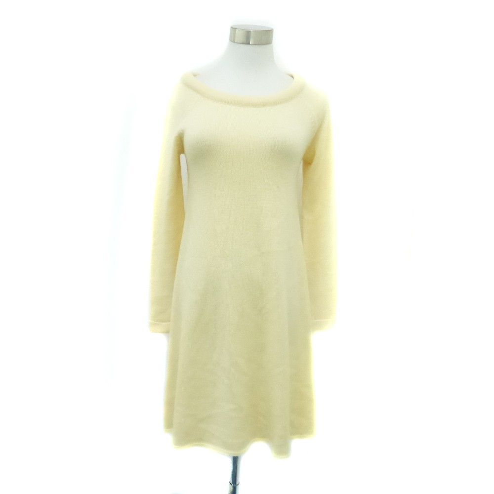 Rene ルネ　ニット　36 ルネ Rene ニットワンピース 36 オフホワイト ラウンドネック 長袖