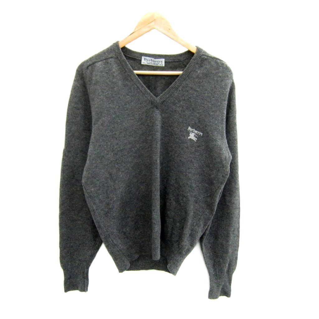 バーバリーズ Burberrys ニット セーター 長袖 Vネック ロゴ刺繍