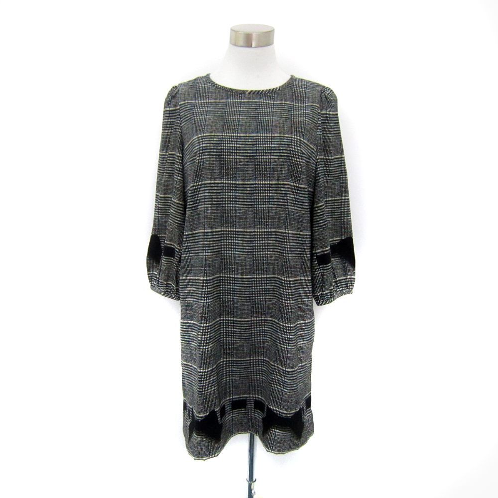 エムズグレイシー M'S GRACY ワンピース ひざ丈 七分袖 ラウンドネック