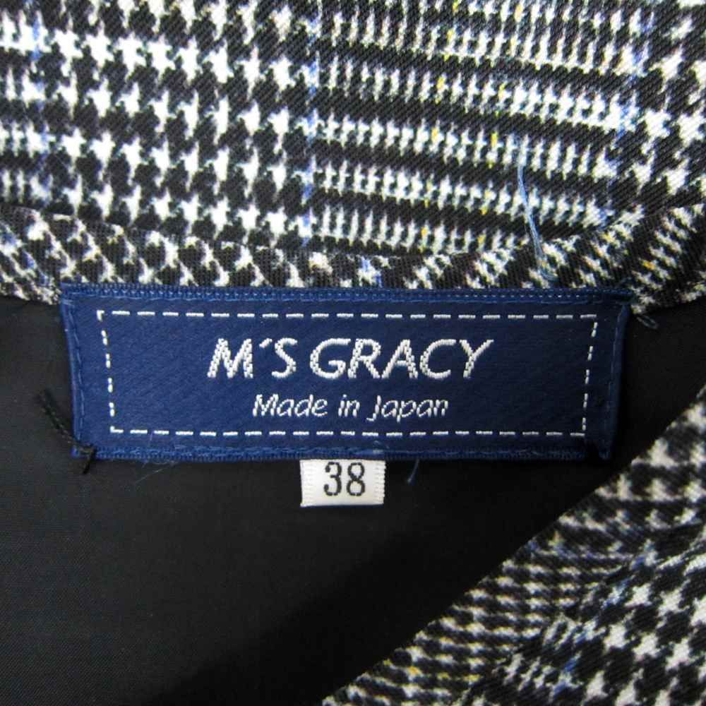 エムズグレイシー M'S GRACY ワンピース ひざ丈 七分袖 ラウンドネック