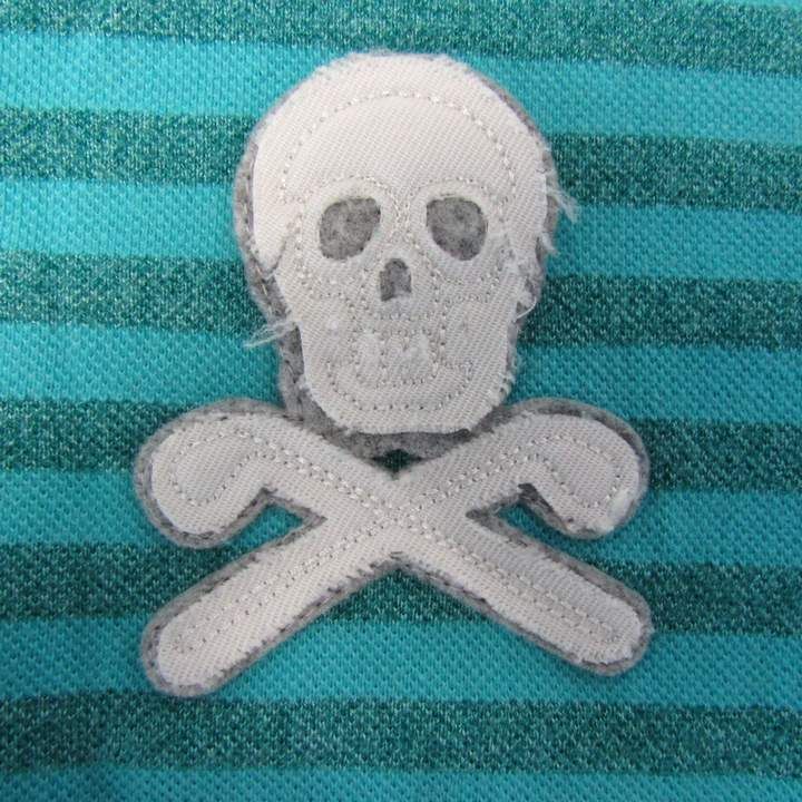 マークアンドロナ ポロシャツ 半袖 ボーダー スカル柄 トップス