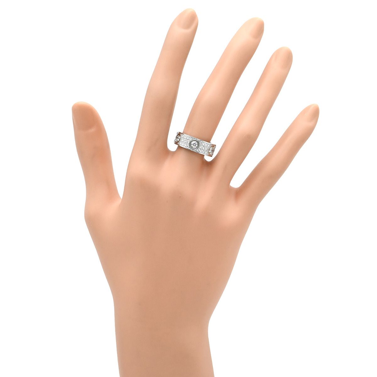 カルティエ WG ラブリング パヴェダイヤ #50 10号 ホワイトゴールド カルティエ Cartier リング 指輪 ラブリング ダイヤモンド6石 パヴェ