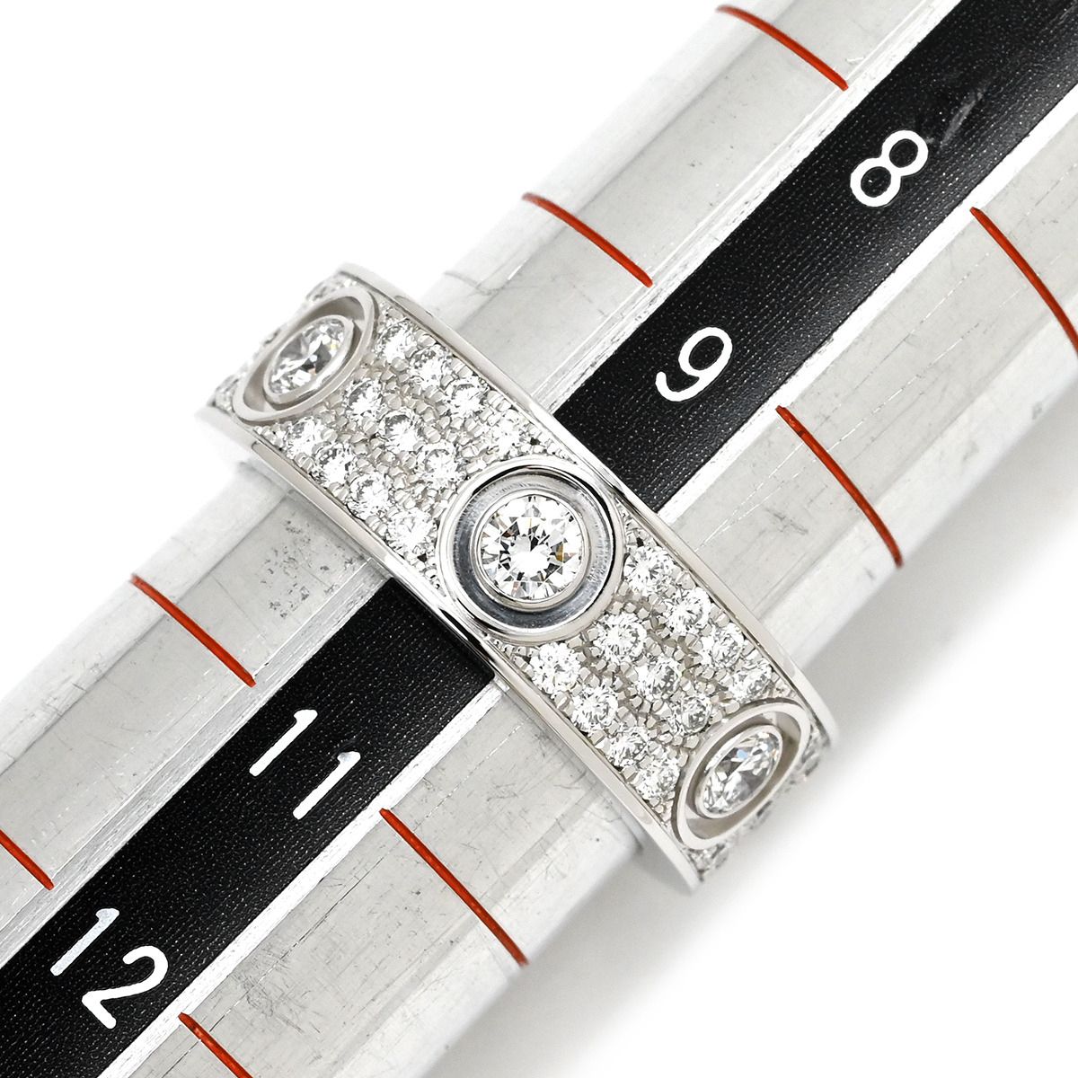 カルティエ WG ラブリング パヴェダイヤ #50 10号 ホワイトゴールド カルティエ Cartier リング 指輪 ラブリング ダイヤモンド6石 パヴェ