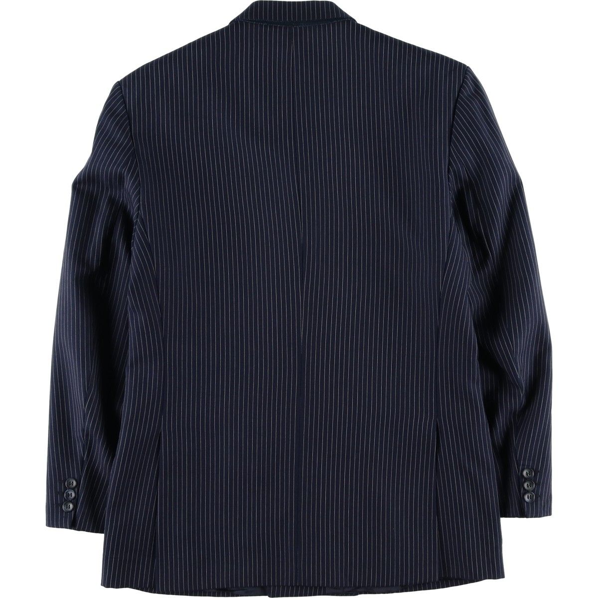 古着 The Label ストライプ柄 ダブルブレスト ピークドラペル ウール