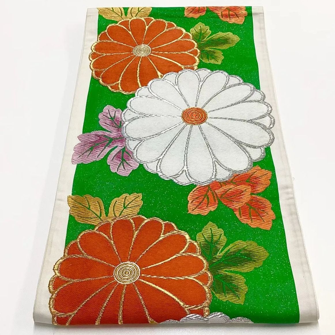 6720］袋帯 菊文様 刺繍 金銀糸 六通 正絹 着物 フォーマル - メルカリ