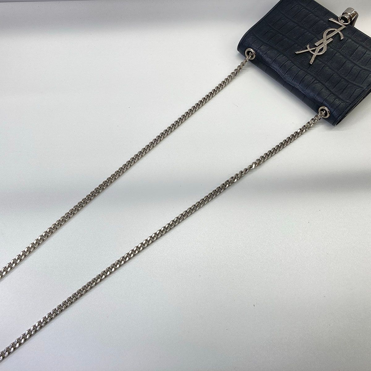 YVES SAINT LAURENT イヴ・サンローラン ケイト クロコ型押し チェーン 