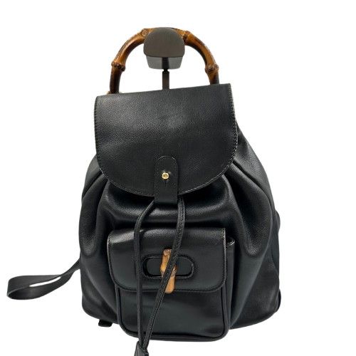 GUCCI グッチ バンブー リュック レザー ブラック - メルカリ