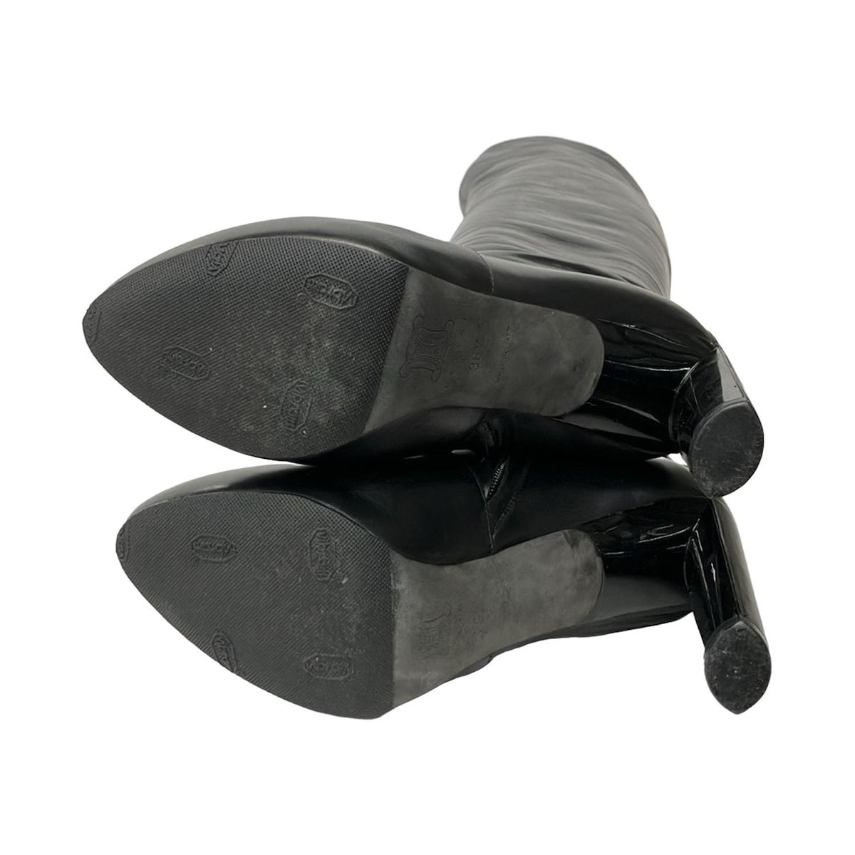 CELINE(セリーヌ) ロングブーツ 36 1/2 レディース - 黒 ニーハイ