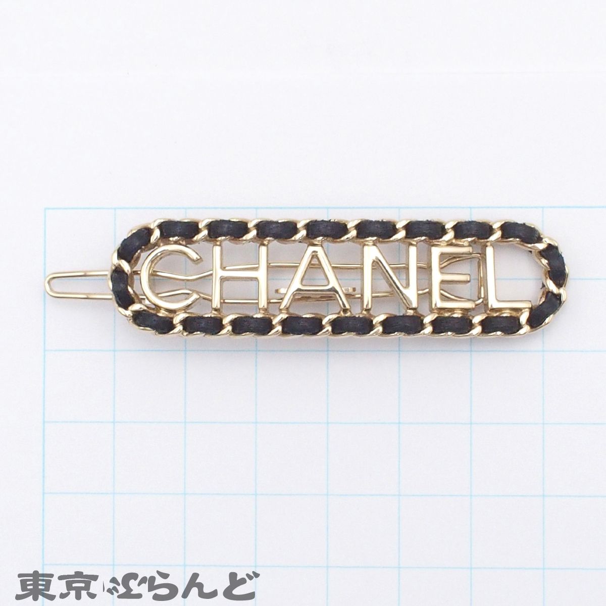 シャネル CHANEL ヘアクリップ AB3095 ゴールドxブラック メタル