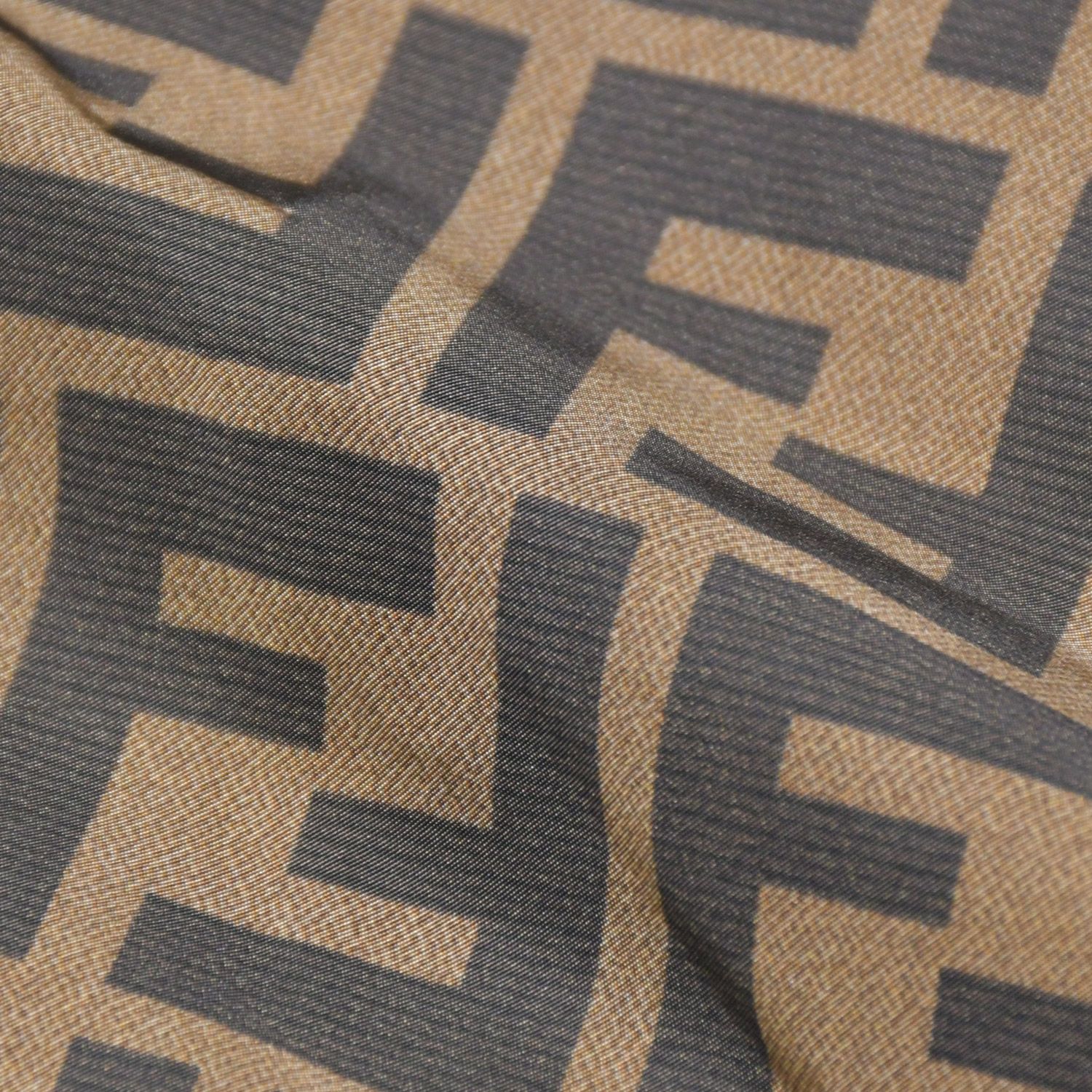 FENDI フェンディ ズッカ柄 スカーフ ブラウン ブラック ナイロン