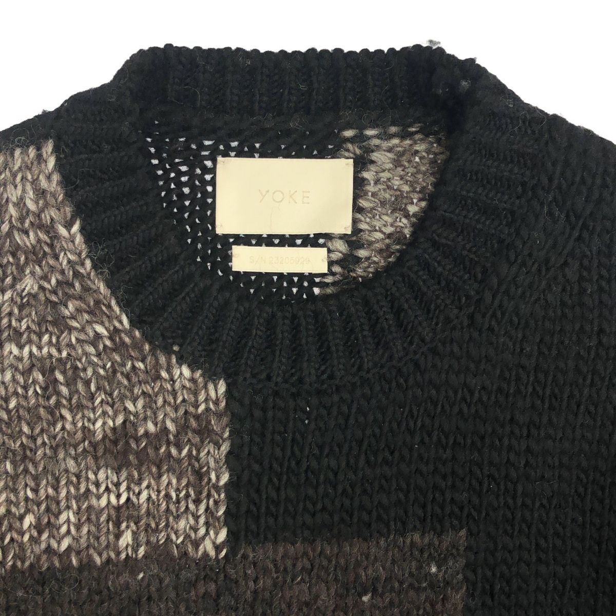 YOKE ヨーク 23AW INTARSIA BLOCKING CREWNECK SWEATER インターシャ