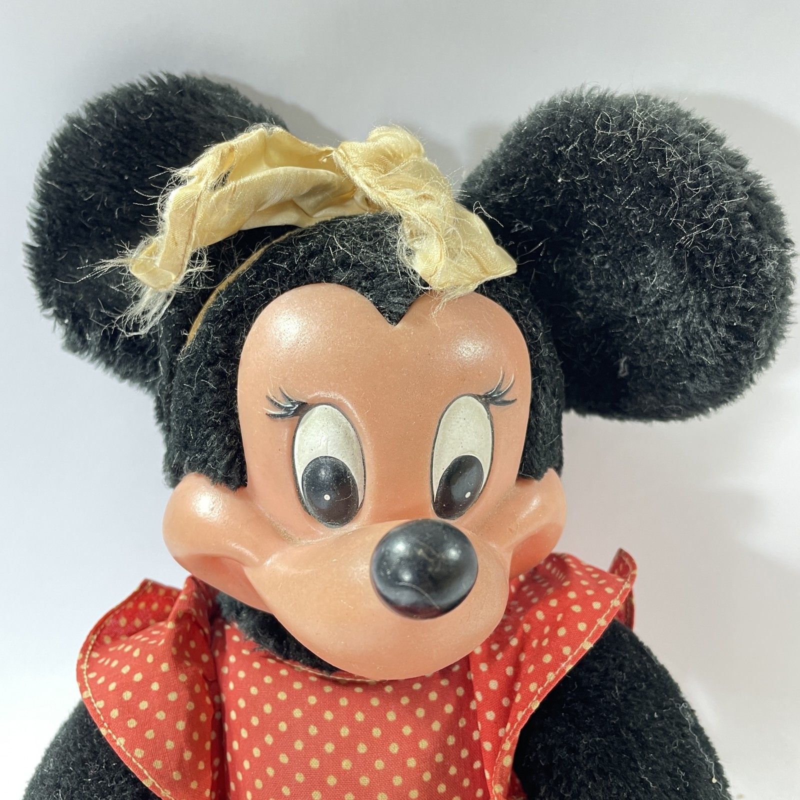 ☆ Disney ディズニー 1970s ミニーマウス ぬいぐるみ ソフビ人形 白