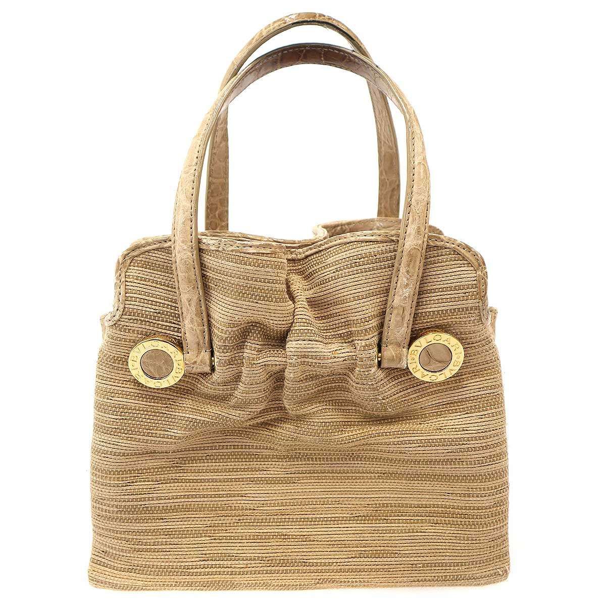 BVLGARI ブルガリ Twist Bag Small レザーファブリックコンビ 