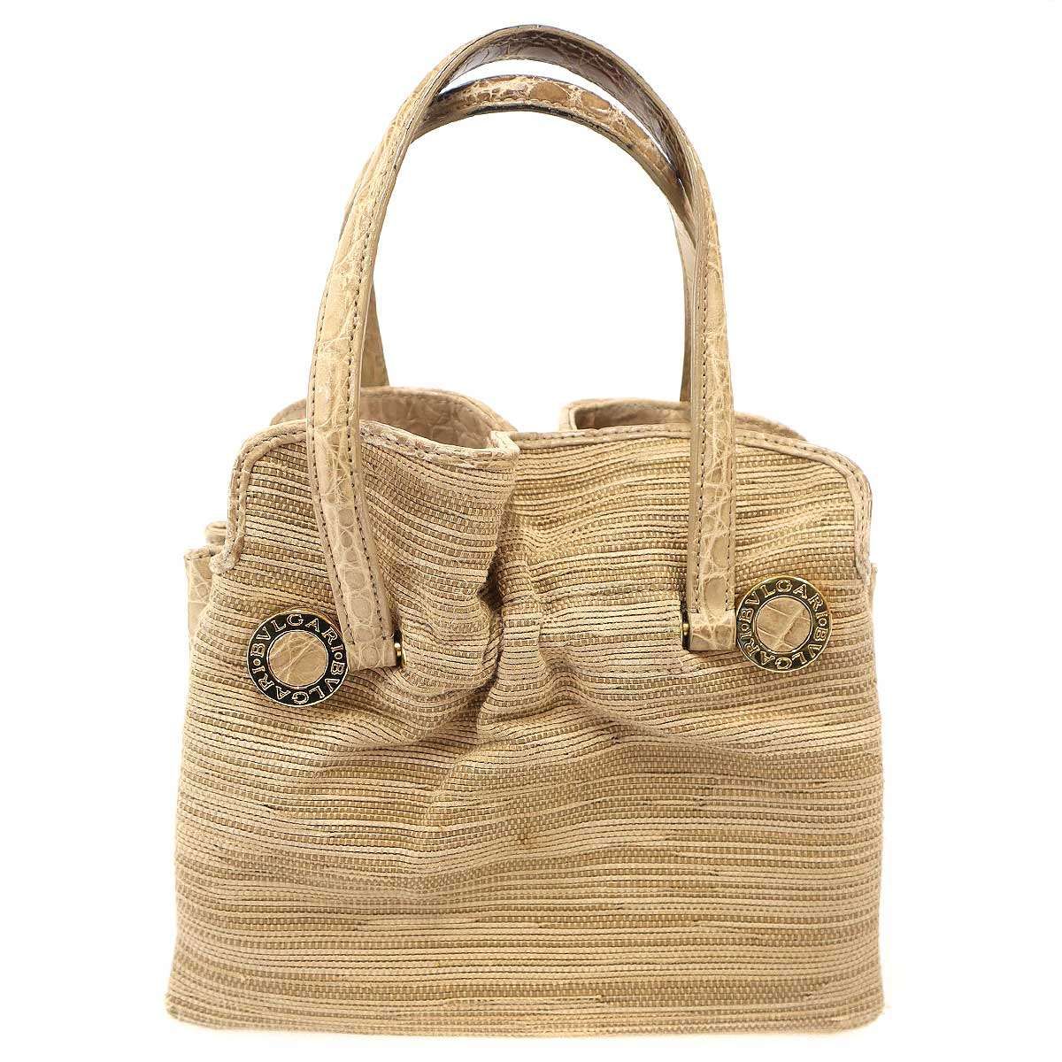 BVLGARI ブルガリ Twist Bag Small レザーファブリックコンビ 