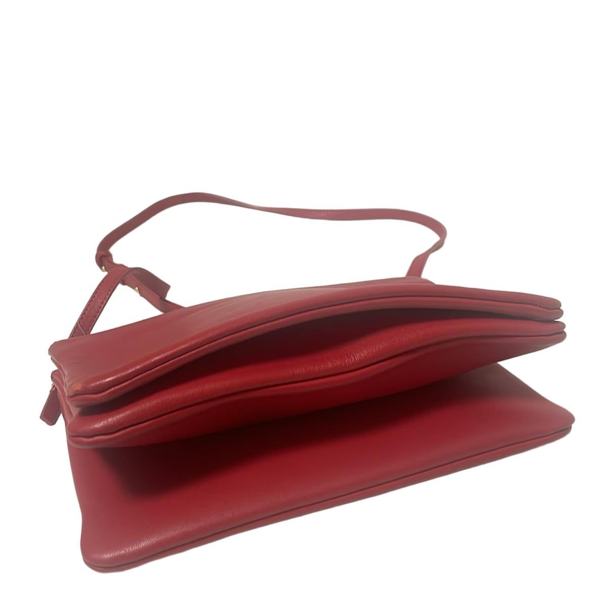 CELINE(セリーヌ) ショルダーバッグ トリオラージ レッド レザー