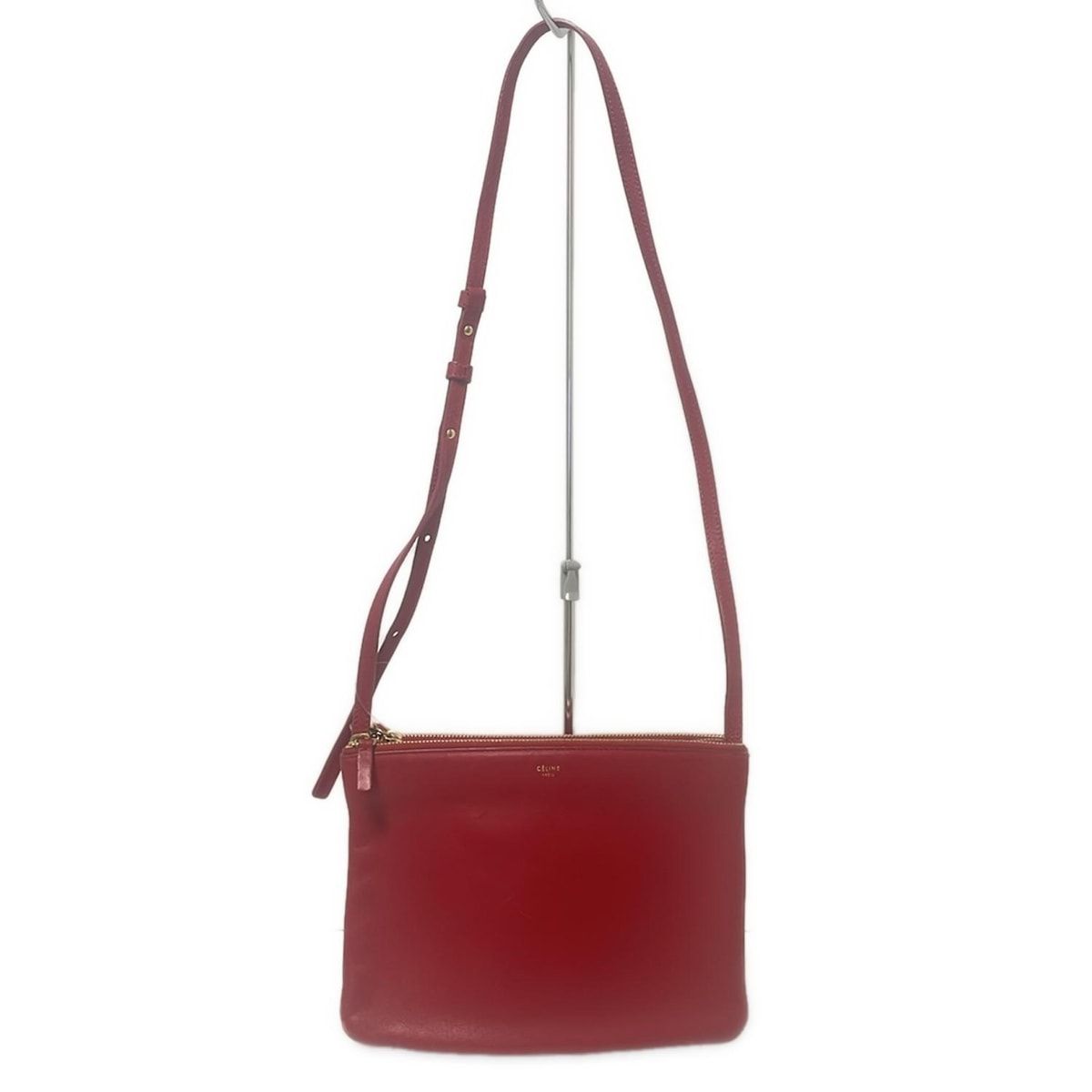 CELINE(セリーヌ) ショルダーバッグ トリオラージ レッド レザー