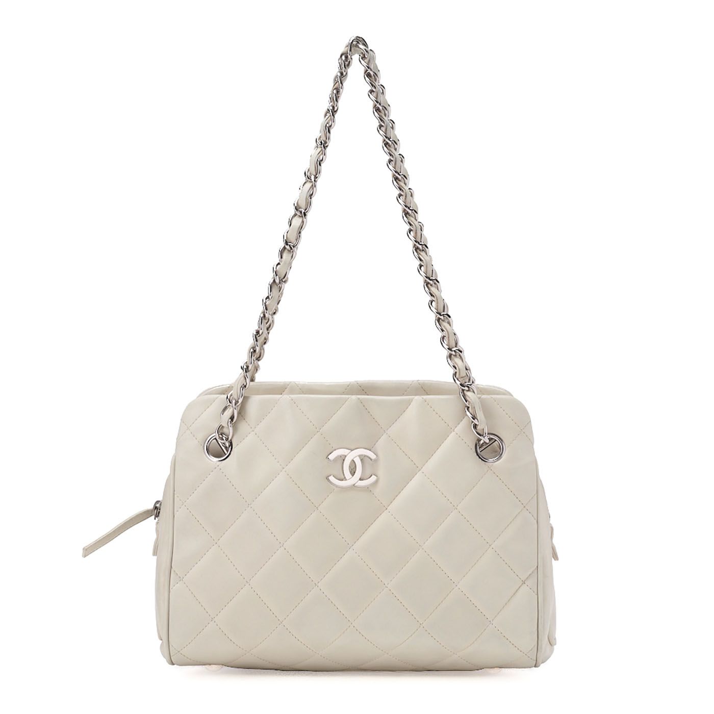 CHANEL ココマークチェーンハンドバッグアイボリー