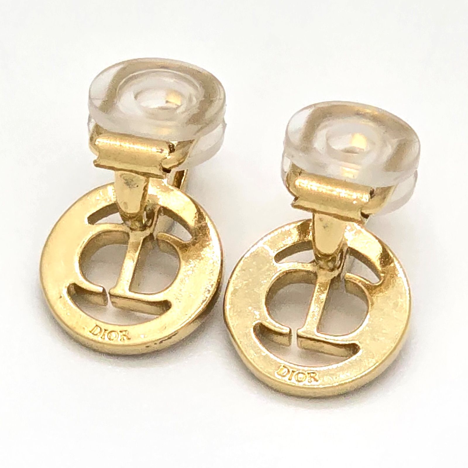 DIOR ディオール Petit CD クリップイヤリング 両耳 シルバートーン 
