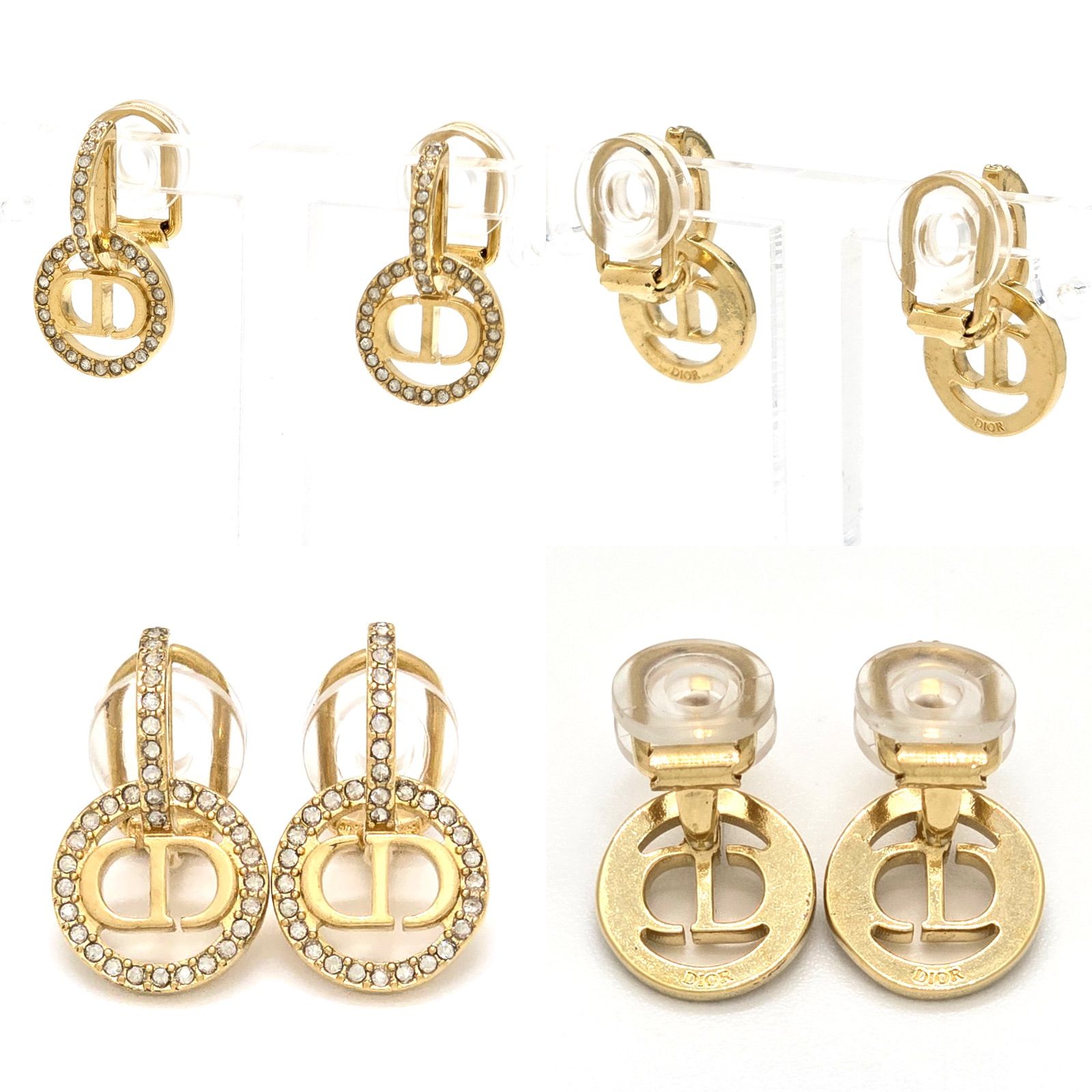 DIOR ディオール Petit CD クリップイヤリング 両耳 シルバートーン 