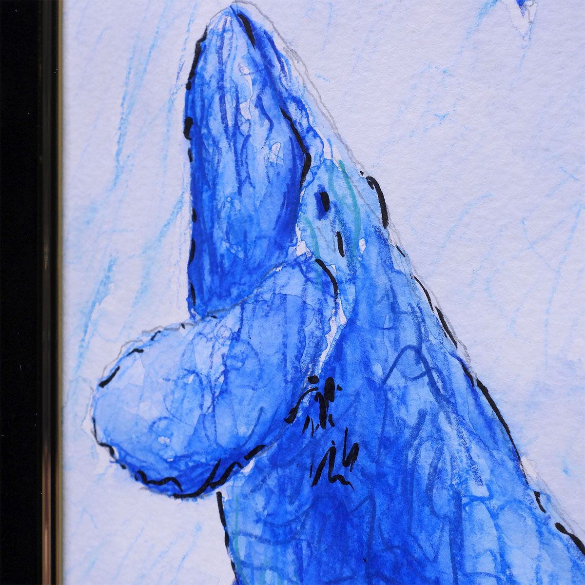 ラッセン スケッチ オリジナル4号大 動物画 保証書付 クジラ 海 マリン