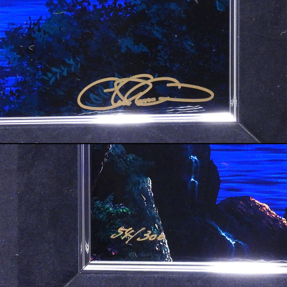 ラッセン ミスティックライトツインズ 動物画 版画手彩 ダイヤ3個付