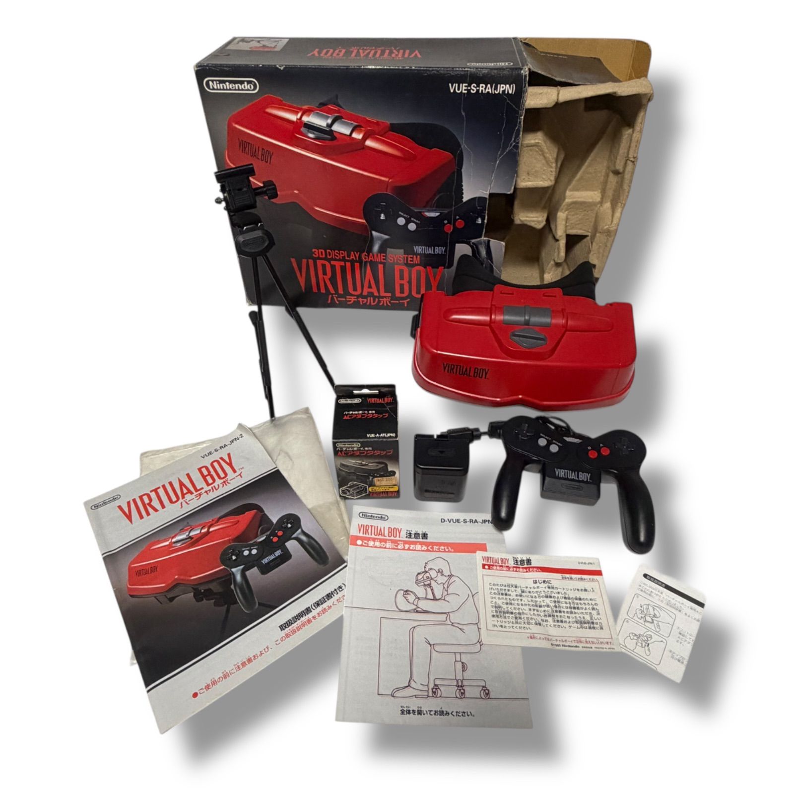 動作品】Nintendo バーチャルボーイ VUE-001 元箱・説明書付き VUE-S