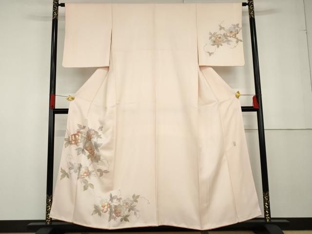 平和屋着物●金彩友禅　卓越技能者・名工・和田光正　訪問着　蔦の葉花文　金銀彩　正絹　逸品　AABG3503cs 平和屋着物○金彩友禅 卓越技能者・名工・和田光正 訪問着 蔦の葉花文