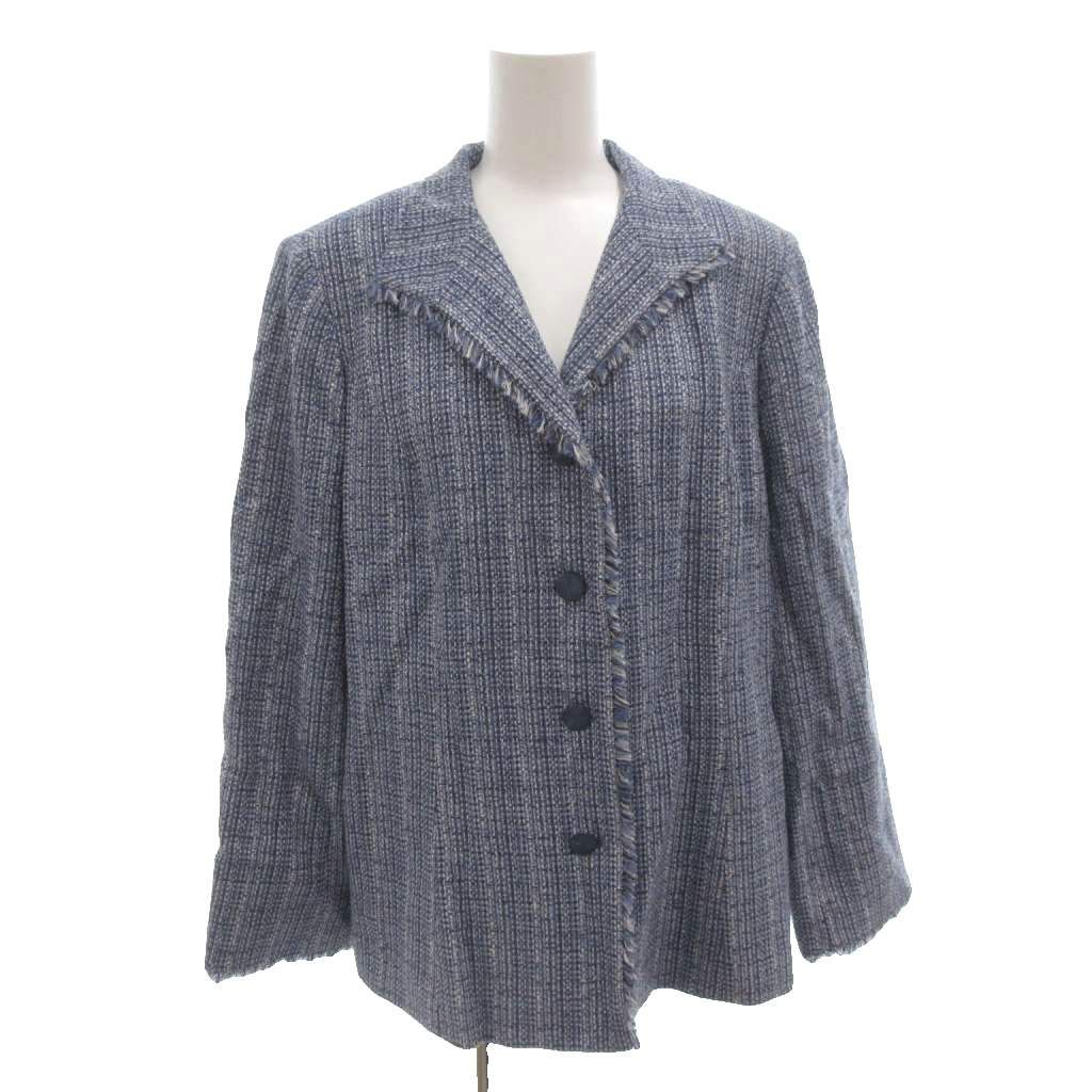 レリアン Leilian ツイードジャケット テーラード カットオフ アルパカ