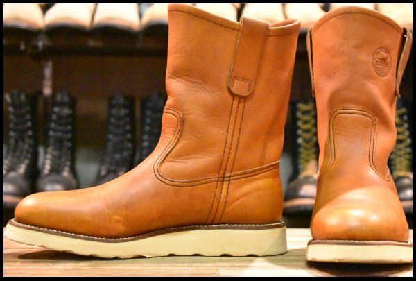 REDWINGペコスブーツ 866 犬タグ 6D 6D 良品 緑犬タグ 犬刻印 97年】レッドウィング 866 ペコス 茶