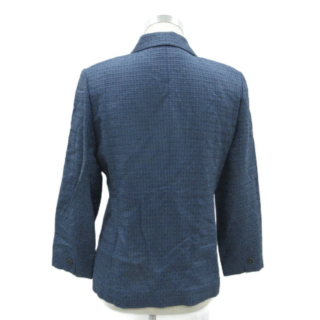 レリアン Leilian テーラードジャケット ミドル丈 シルク チェック柄 9