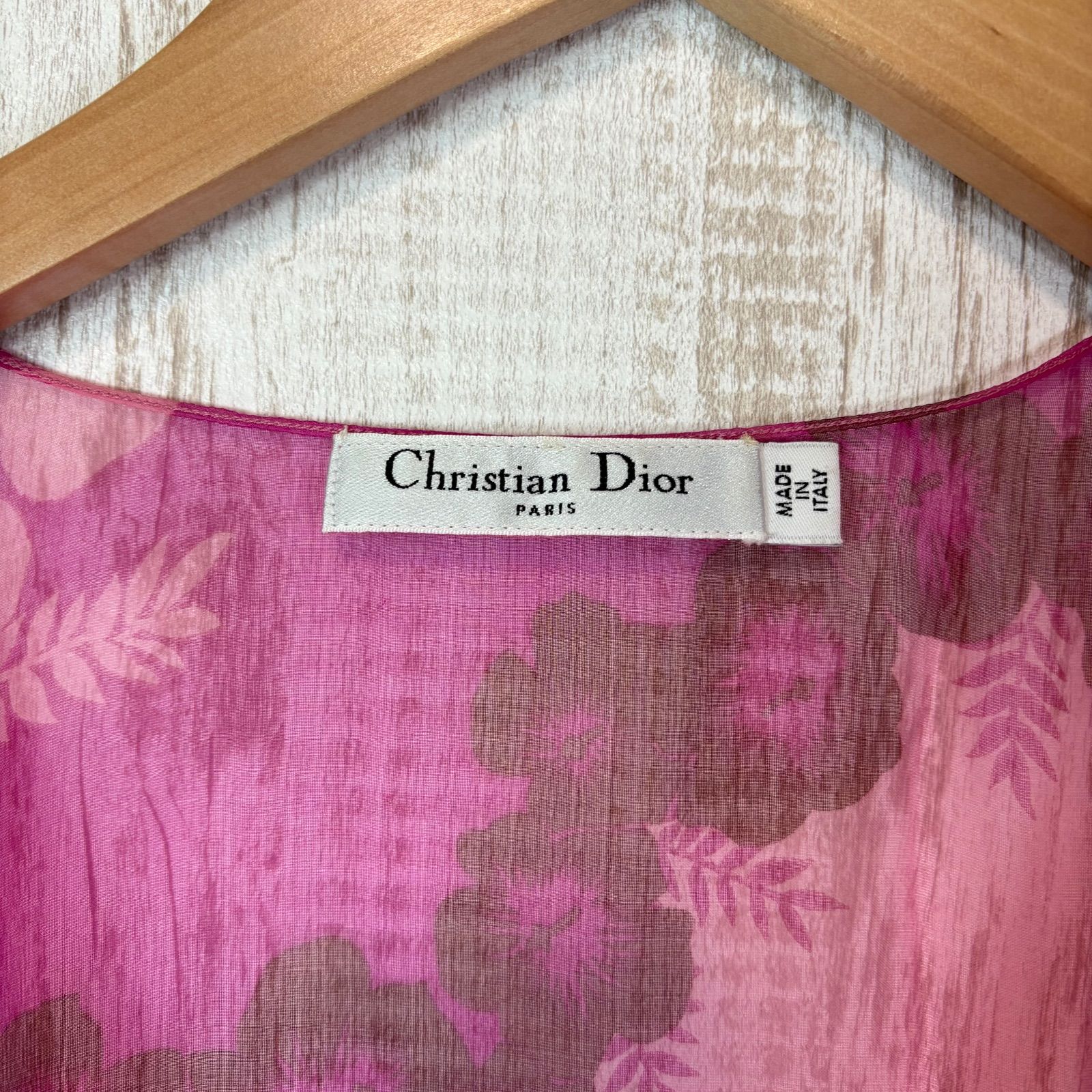 Christian Dior クリスチャンディオール ハイビスカス 総柄 花柄 